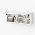 Meuble de salle de bain suspendu 100 x 40 x 25 cm, armoire murale de rangement, finition blanche