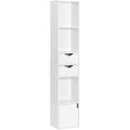 Colonne biblioth¨¨que blanche avec niches ouvertes, tiroirs et espace de rangement ferm¨¦