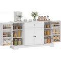 Meuble de rangement polyvalent avec portes ¨¤ fermeture douce, compartiments spacieux et design contemporain blanc