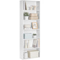 Bibliotheque separatrice 3 niveaux avec compartiments ouverts, meuble moderne blanc nuage