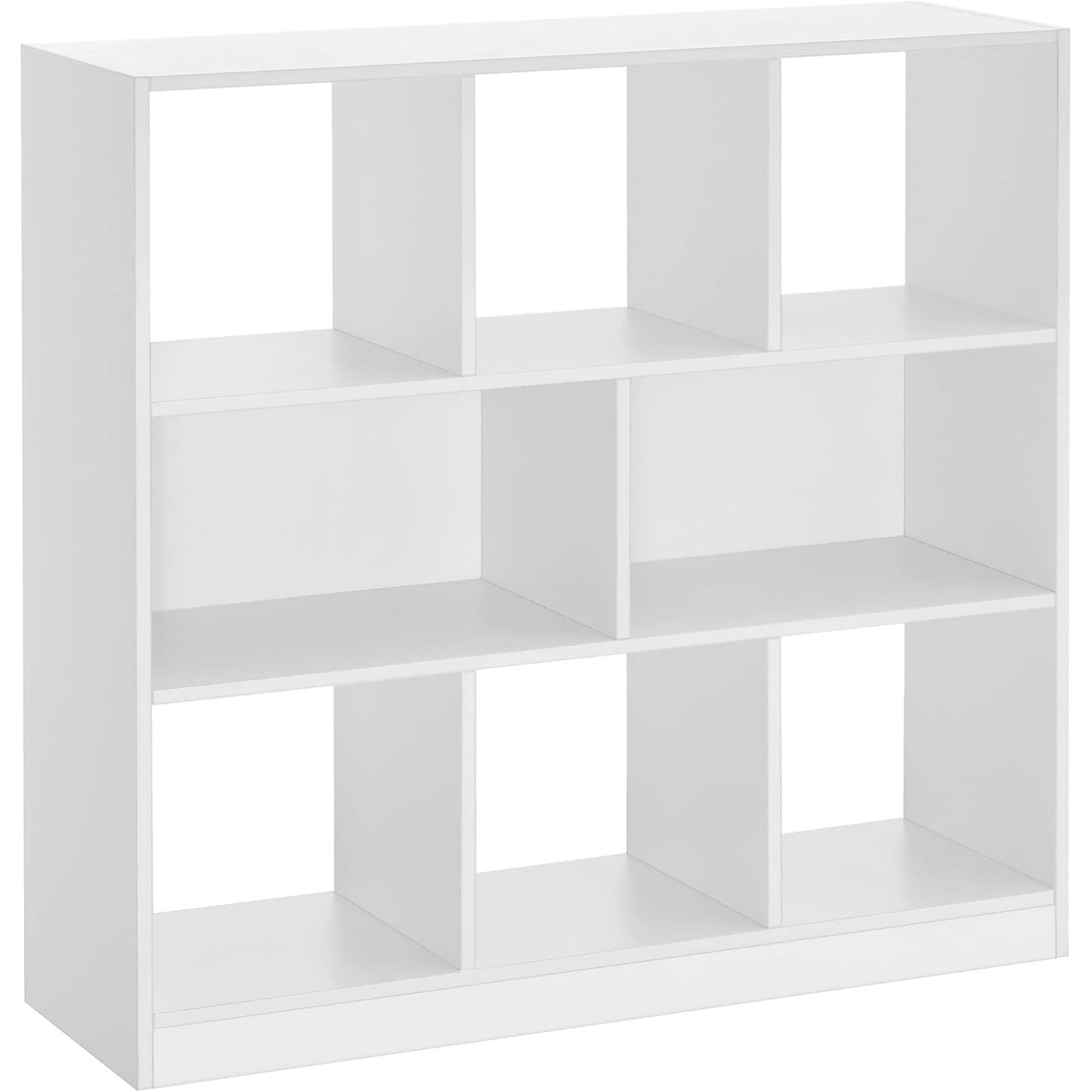 Bibliotheque avec compartiments ouverts, meuble separateur et rangement pour salon, chambre ou bureau, 97,5 x 30 x 100 cm, blanc