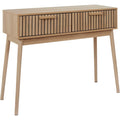 Console en bois avec 2 tiroirs, meuble pour entree ou salon, marron