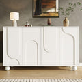 Buffet polyvalent avec 4 portes et etageres reglables, meuble de salle a manger 120 x 35 x 71 cm