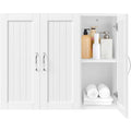 Armoire murale suspendue avec ¨¦tag¨¨res r¨¦glables, meuble de rangement pour WC, salle de bain, cuisine ou entr¨¦e, blanc