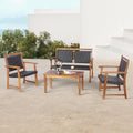 Salon de jardin quatre pi¨¨ces avec structure en bois d'acacia, assises ergonomiques et table assortie